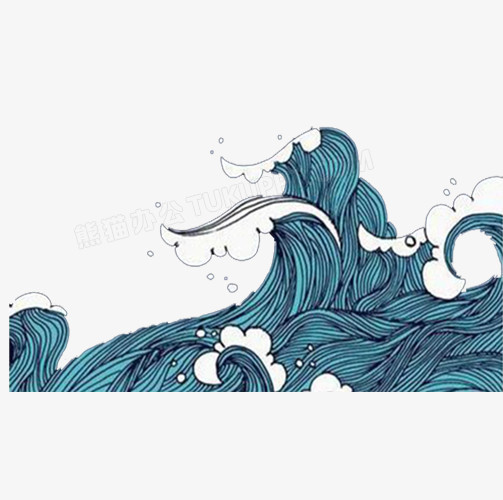 手繪海浪插畫 從創意構思到數字軟件設計制作的完整指南